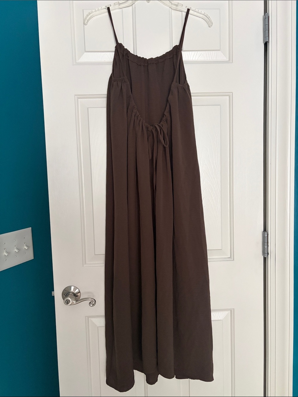 Brown Spaghetti Strap Maxi Dress